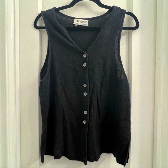 Byer California Tops - Paquette Byer California Flax Blend Vest Top Black size Medium